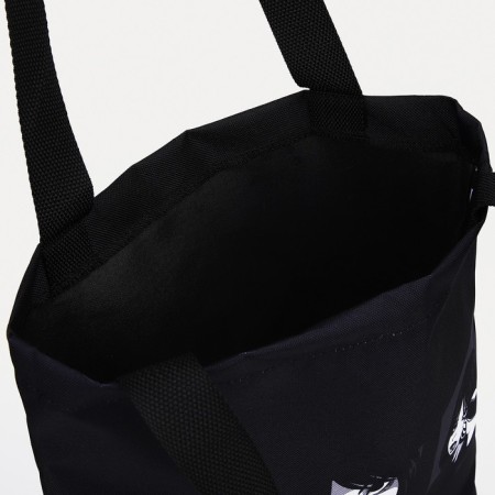 Shoper bag without fastening, black color-2