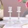 A set of 2 candlesticks, metal, 8 x 8 x 16.5 cm