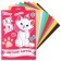 Cardboard color with sparkles, A4, 8 sheets, 8 colors, non -moped, bilateral, in the folder, 250 g/m², cats aristocrats