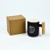 Ceramic mug “Life begins with a cup of coffee”, 400 ml, black color