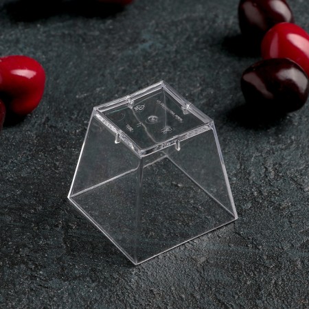 Plastic disposable form for buckshot "square", 60 ml, color transparent color-6
