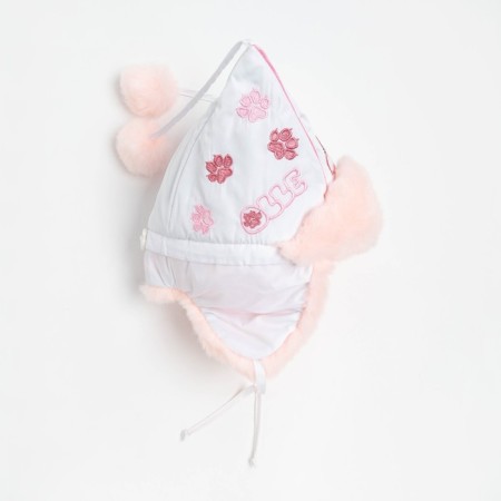 Hat for girls, white/light pink color, size 48