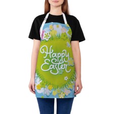 Apron of a kitchen with a photo print “Happy Easter!”, Adjustable, size OS