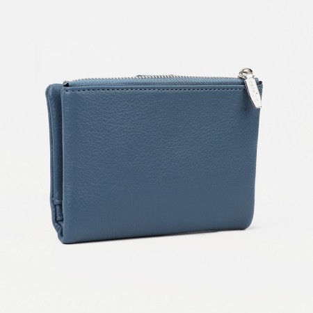 Women's wallet on the button, blue color-1