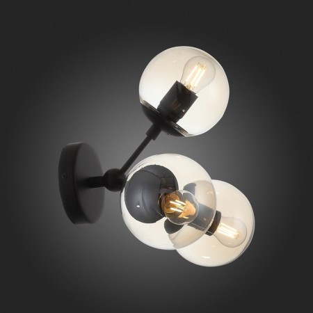 Sconces st. SL549.411.03. Stampo. 3x40 watts, E27, 33x31 cm, black color-4