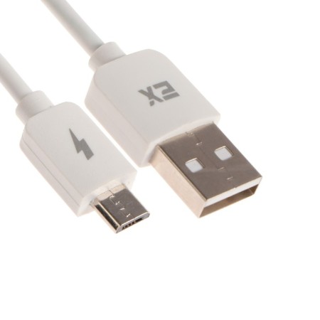 EXPLOYD EX-K-998 cable, microUSB-usb, 2.1 a, 1 m, silicone braid, white