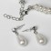 Set 2 objects: earrings, lady's necklace dazzling, white color in silver, 45 cm
