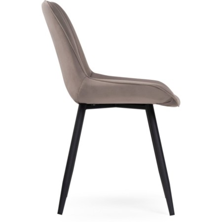 Stool on a metal frame Seda metal/velor, white/latte 50x56x82 cm-2