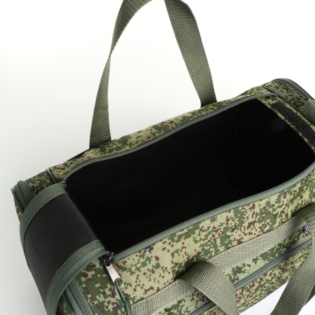 Road bag on lightning, 3 outer pockets, long belt, camouflage color-2