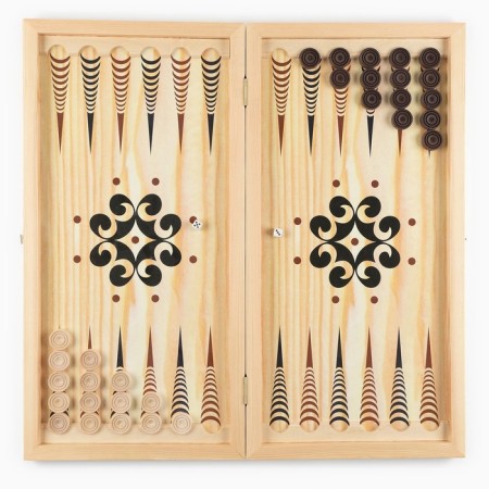 NARDS "Hunters on a halt", wooden board 60 x 60 cm, with a field for playing checkers-6
