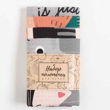 A set of kitchen towels Domestic Cats 35x60 cm - 4 pcs., 100% HL-7