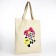 Textile choper with embroidery Smile, 40x35 cm, beige color