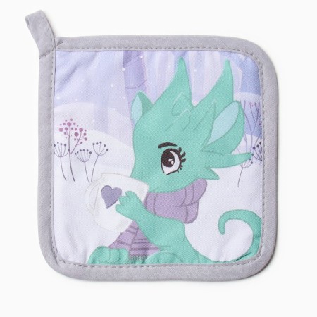 Set of kitchen. Dolyana "tea party in the forest": mittens 20x28 cm, severity 17x17 cm, 35% HL, 65% PE-3