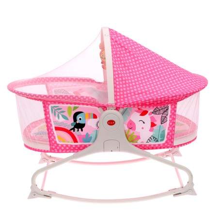 Musical cradle for newborns, pink color-1