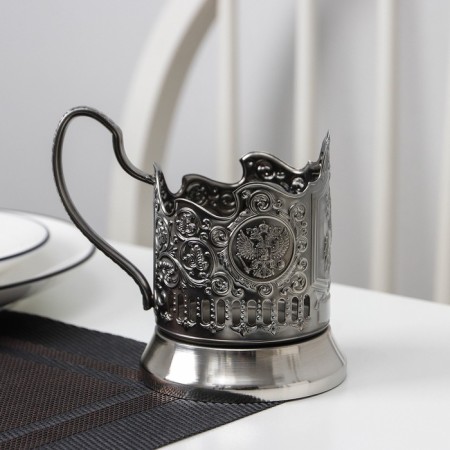 The cup holder "George the Victorious", D = 61 mm, nickel, with blackening-1