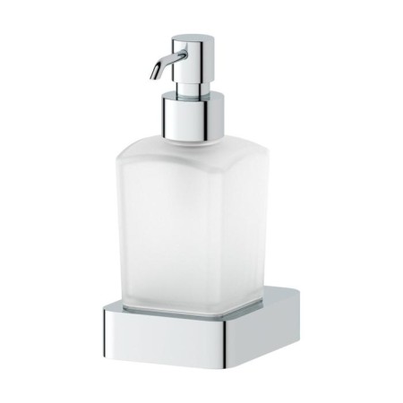 Holder with a dispenser of liquid soap, matte glass, chrome