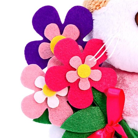 Soft toy "Lee Baby with flowers made of felt", 20 cm-3