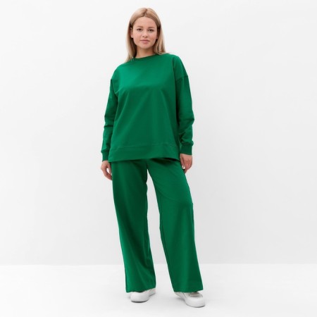 Women's costume (sweatshirt/pants), green color, size 50