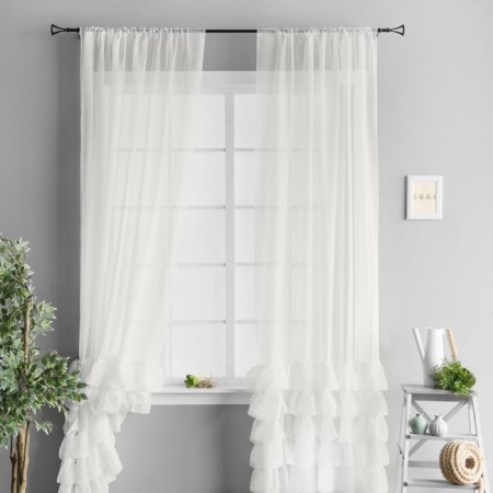 Set of curtains "Noah", size 2x145x270 cm, ivory color