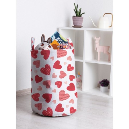 Basket for toys "Hearts, size 35x50 cm