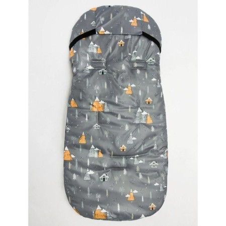 Winter fur “mountain” envelope, size 105 cm, gray color-3