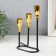 Summary Metal for 3 candles "Athena" black with gold 13x5.8x22.2 cm