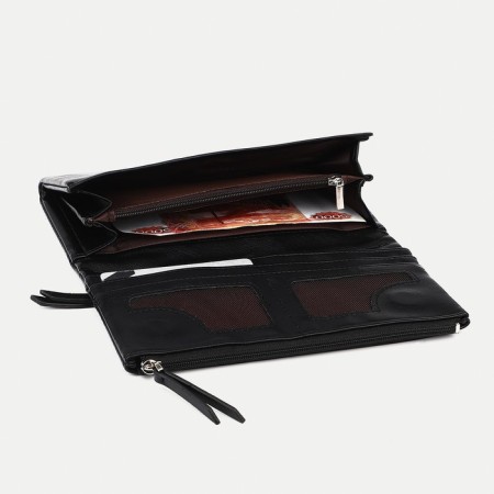Women's wallet on magnets, black color-3