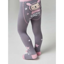 Pantyhose baby cotton Conte kids tip-top, height 62-74 cm, dark gray color