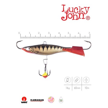 Balancir Lucky John Viking 6 + tee, 6 cm, color 11hrt blister-1