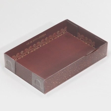 Confectionery packaging, Makarun box with PVC lid, “monogram”, 17 x 12 x 3 cm-3