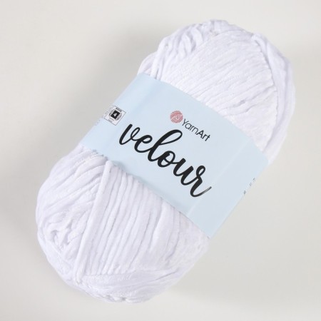 Yarn "Velour" 100% micropoliester 170m/100g (840 white)-2