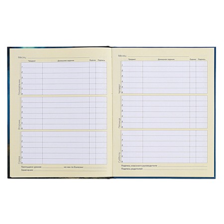 Diary for grades 1-4, solid cover "Bunny", matte lamination, selective varnish, block 60 g/m2-9