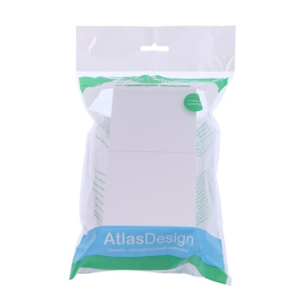 Double SE AtlasDesign, 16 A, 250 V, built -in., S/c, curtains, IP20, white, Atn000128-2