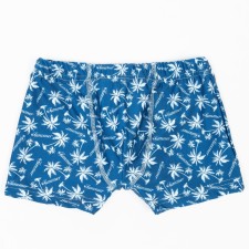 Bathing swimming trunks for a boy, dark blue/palm trees, height 146 cm