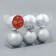 Set of balls plastic D -6 cm, 6 pcs "Midas - Snowflakes" silver