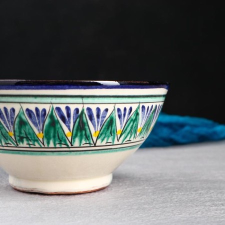 Rishtan ceramics "flowers" 15 cm, small, blue-2