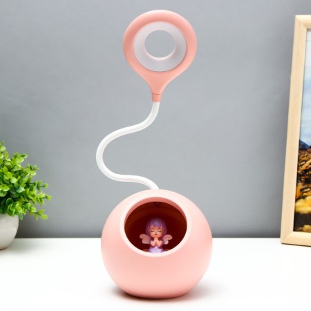 Board lamp with a nightmare "Princess" LED 3000K-6000K 5W USB AKB pink 14x14x44cm Risalux 9413-7