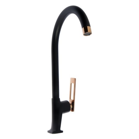 Accoona A45127FW kitchen mixer, single -leaf, spout length 202 mm, black-1