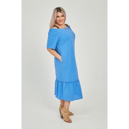 Women's dress, size 62, blue color-3
