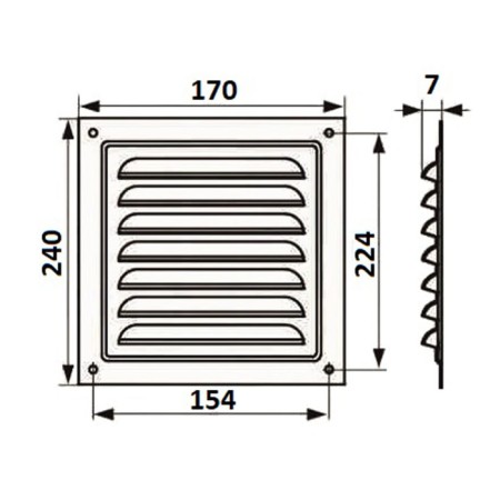 Ventilation grate Zein Lux RM1724sk, 170 x 240 mm, with a grid, metal, clone bone-6
