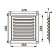 Ventilation grate Zein Lux RM1724sk, 170 x 240 mm, with a grid, metal, clone bone