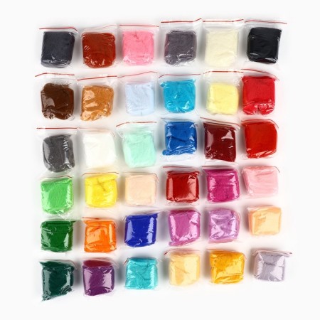 A set of felting from wool in a container, 36 colors-5