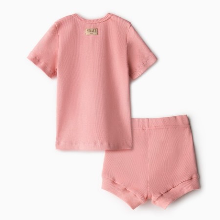 Kit for children (T-shirt and shorts) minku, dust pink, height 62-68 cm-11