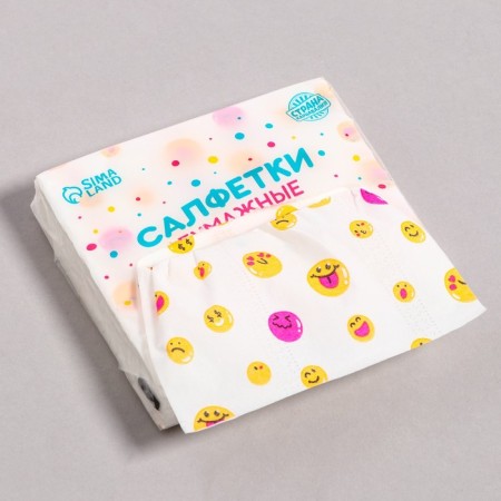 Paper napkins "Smile", 60 pcs in a bag, 3 layers-5
