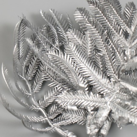 Artificial plant for creativity "Fern" 1 bouquet = 6 branches silver 13.5 cm-3