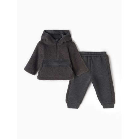 Set (anorax and trousers) minku, graphite/gray color, height 74-80 cm