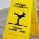The sign "Caution! Slippery floor ", 61 × 30 cm, plastic, yellow color