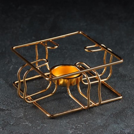 Stand - heating for a teapot, 15 × 15 × 6 cm, gold color