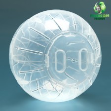 A ball for rodents on a metal base, 12 cm, transparent