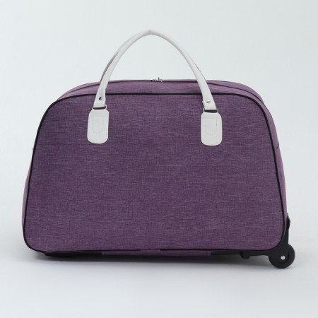 Road bag on wheels, outer pocket, purple color-1